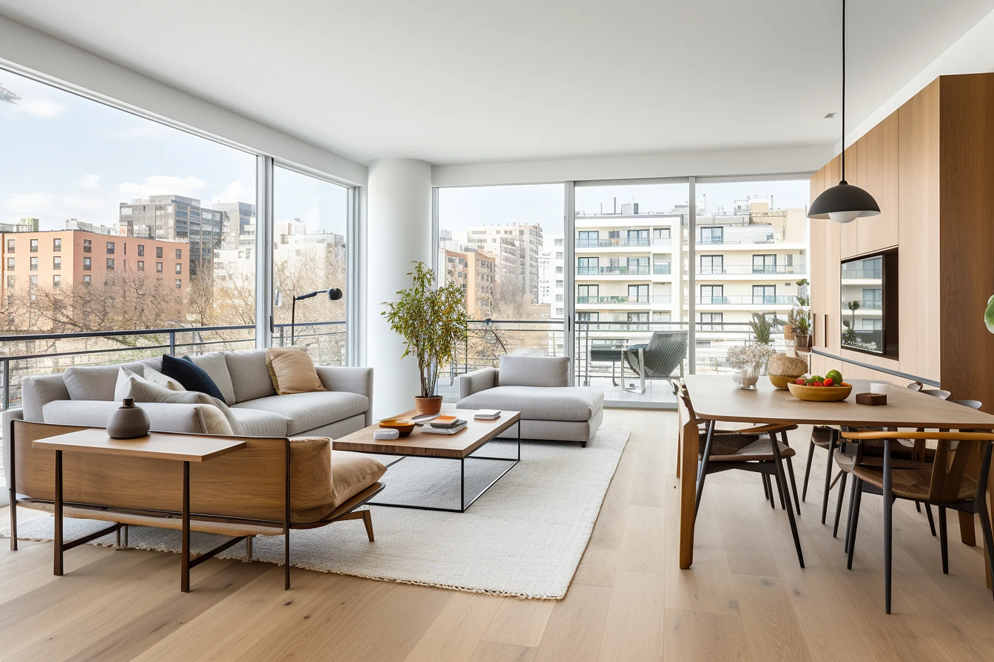 Intérieur d’une copropriété minimaliste